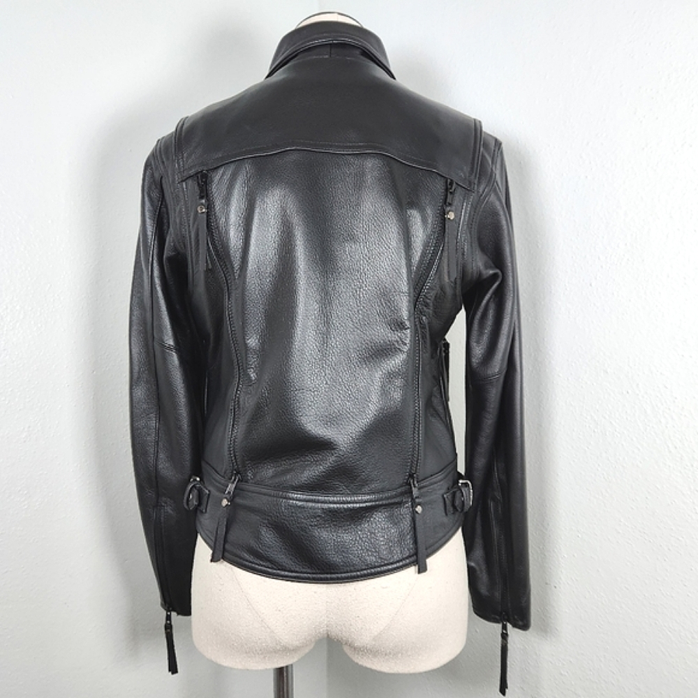 Harley Davidson Women's Black Leather Jacket XS - Picture 4 of 16